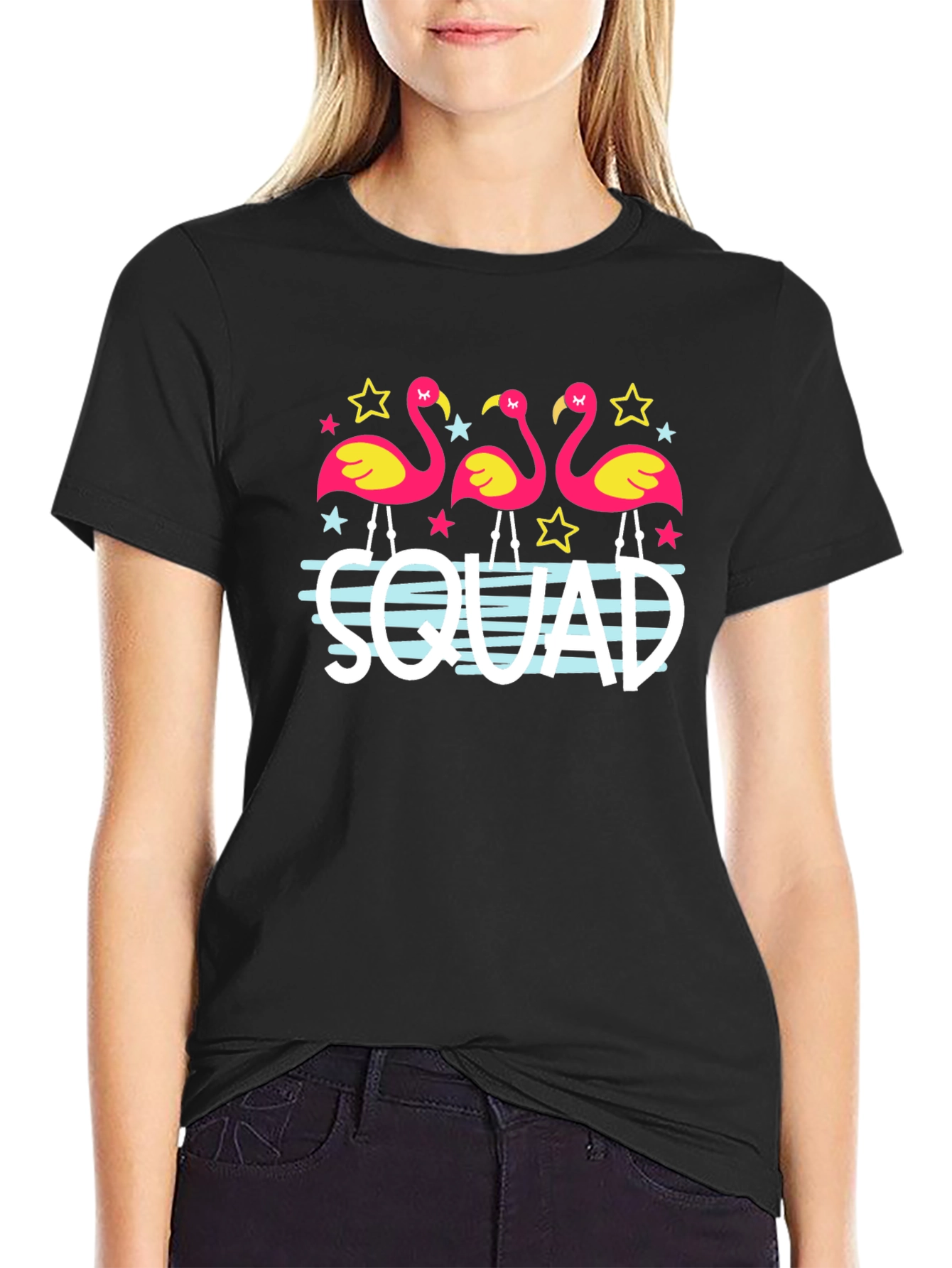 Flamingo Squad Black T-Shirt