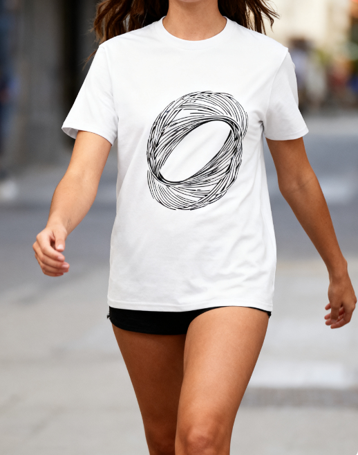 Abstract Circular Lines Art Graphic T-Shirt - 100% Cotton, Versatile for Diverse Occasions
