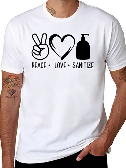 Peace Love Sanitize Black T-Shirt