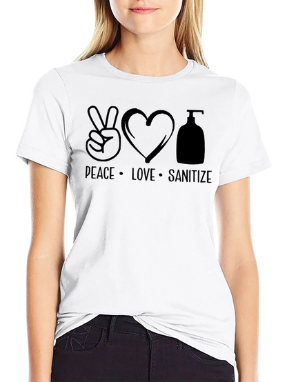 Peace Love Sanitize Black T-Shirt