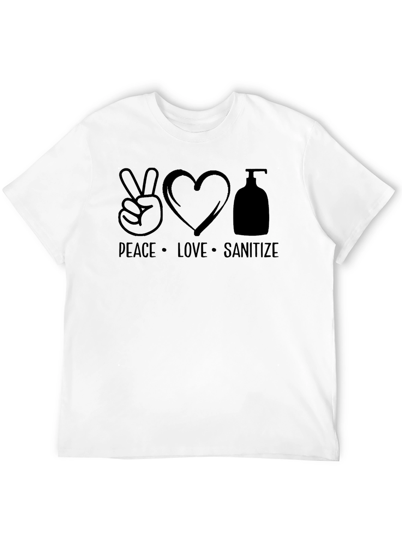 Peace Love Sanitize Black T-Shirt