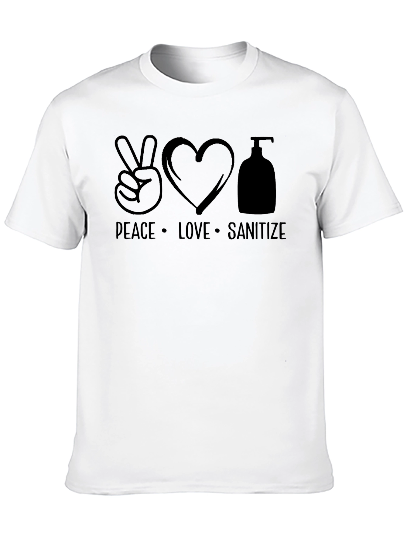 Peace Love Sanitize Black T-Shirt