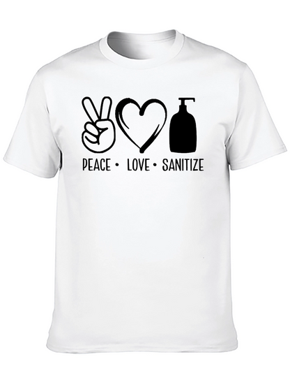 Peace Love Sanitize Black T-Shirt