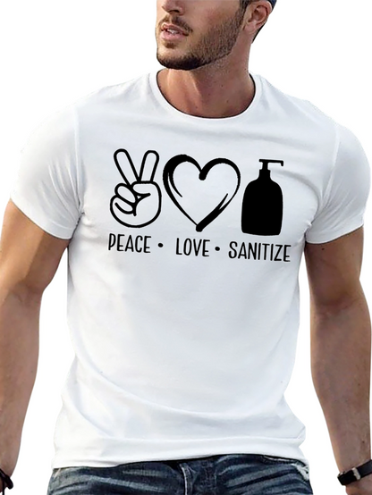 Peace Love Sanitize Black T-Shirt