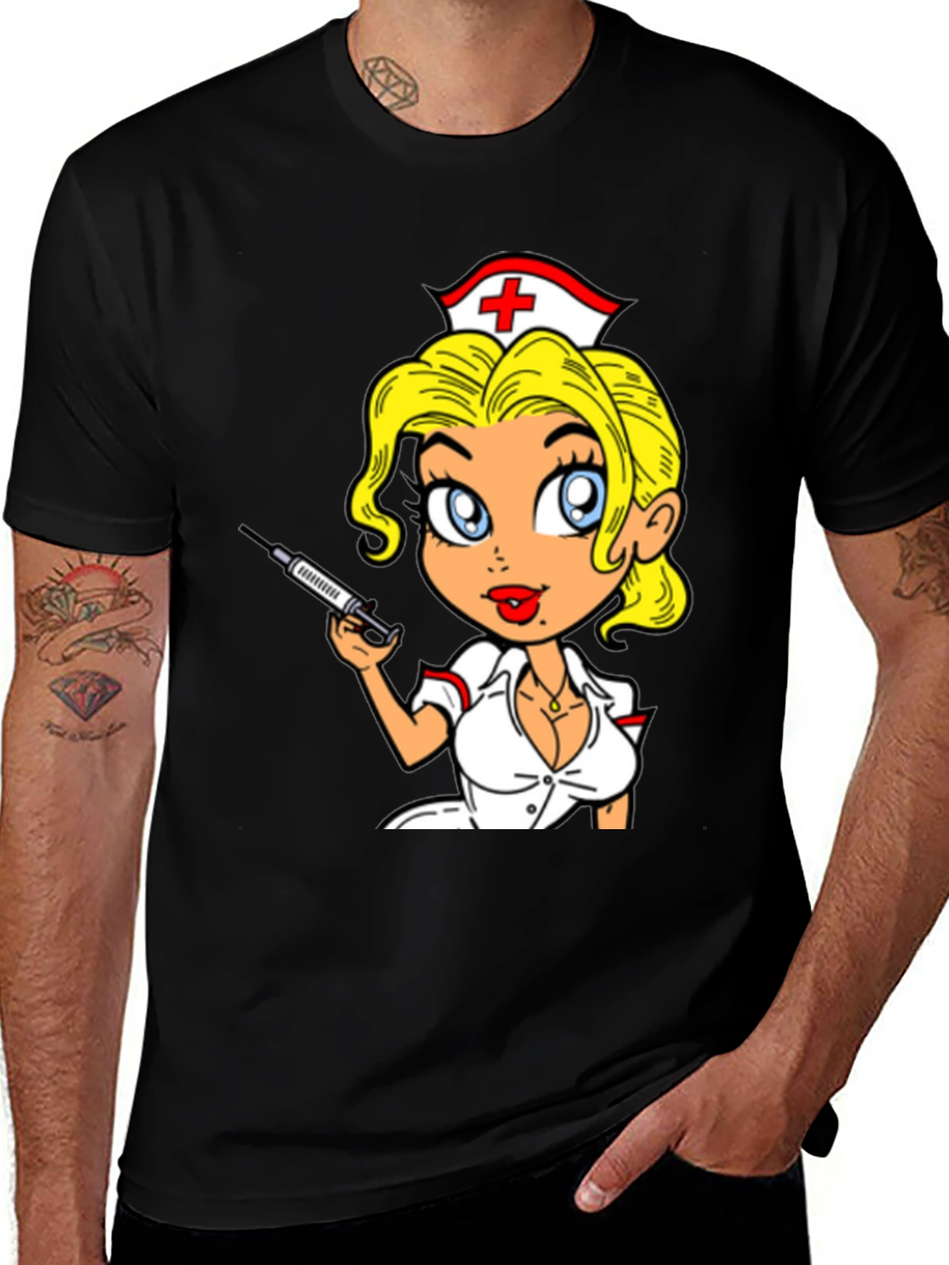 Nurse Cartoon Graphic T-Shirt
