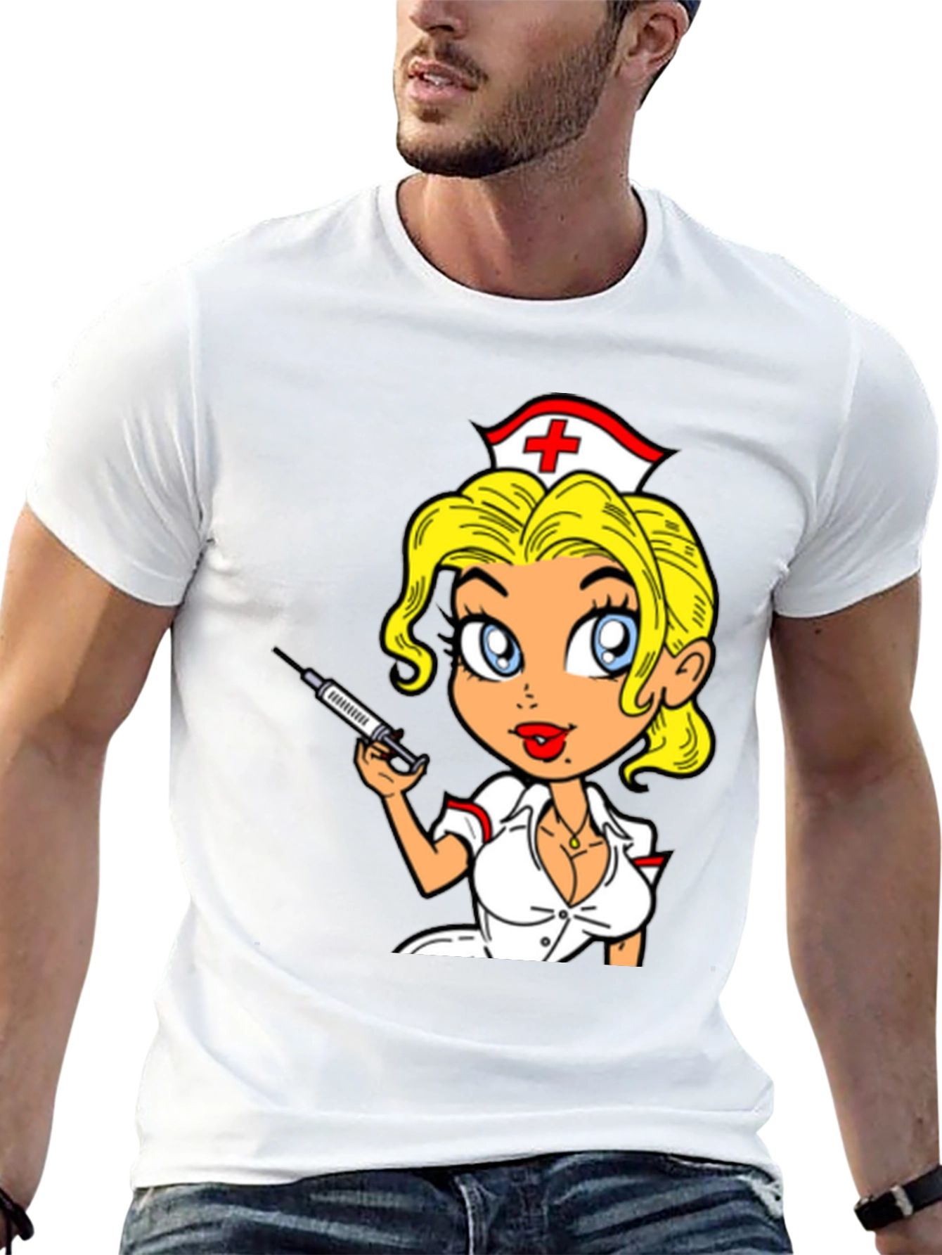 Nurse Cartoon Graphic T-Shirt