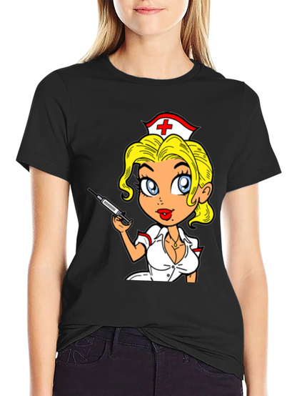 Nurse Cartoon Graphic T-Shirt