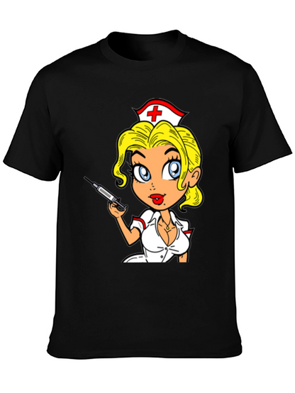 Nurse Cartoon Graphic T-Shirt