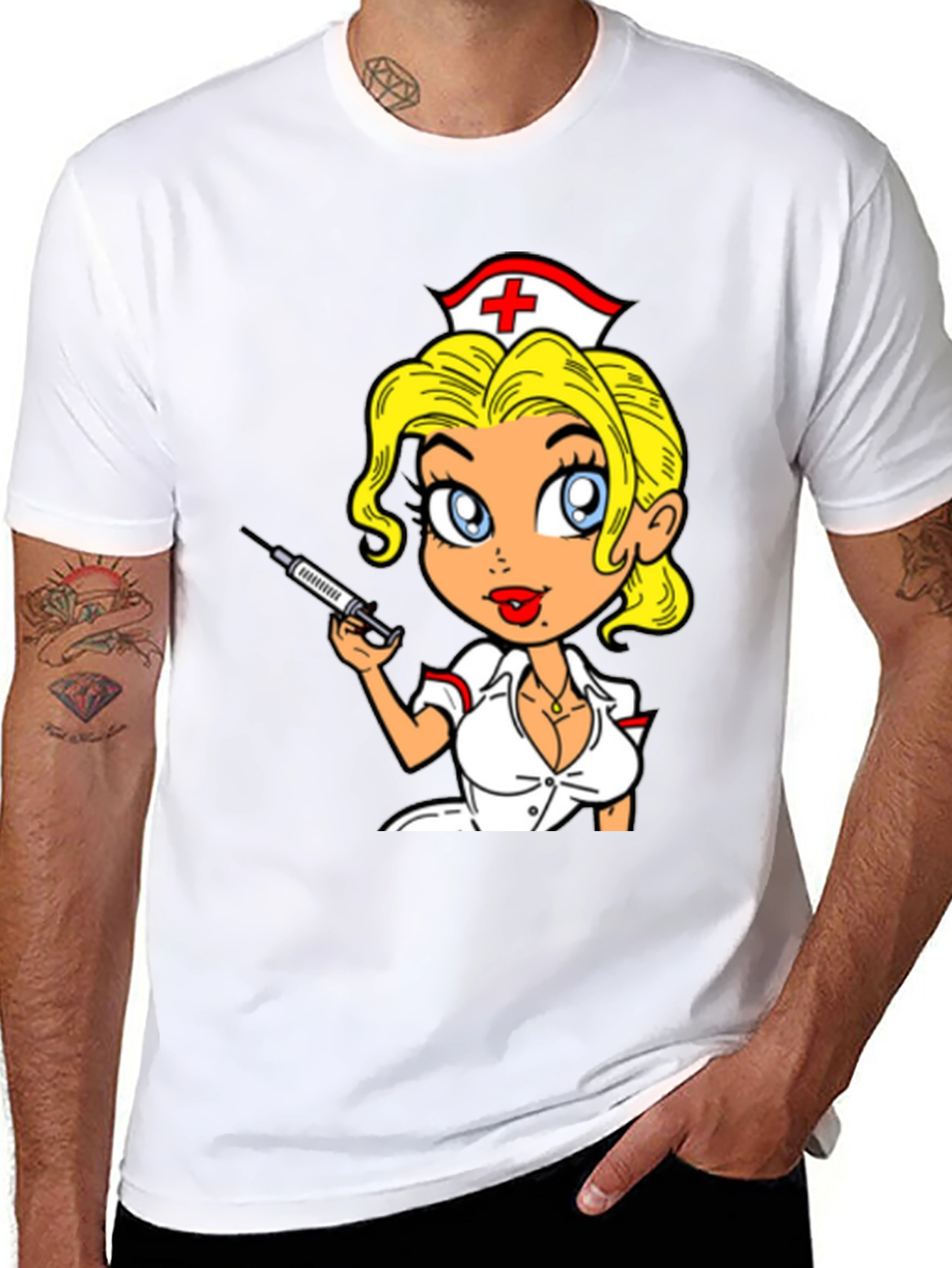 Nurse Cartoon Graphic T-Shirt