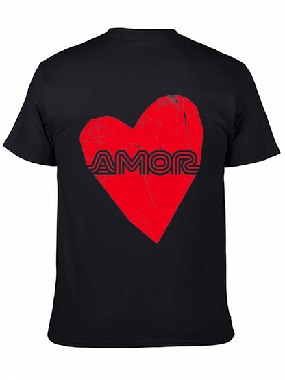 Amor Heart Graphic Black T-Shirt