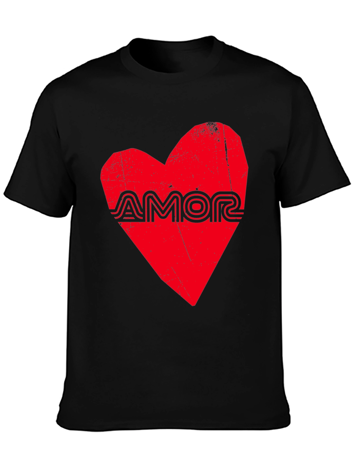 Amor Heart Graphic Black T-Shirt