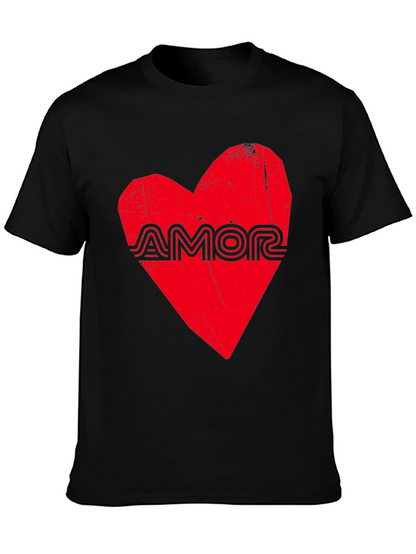 Amor Heart Graphic Black T-Shirt