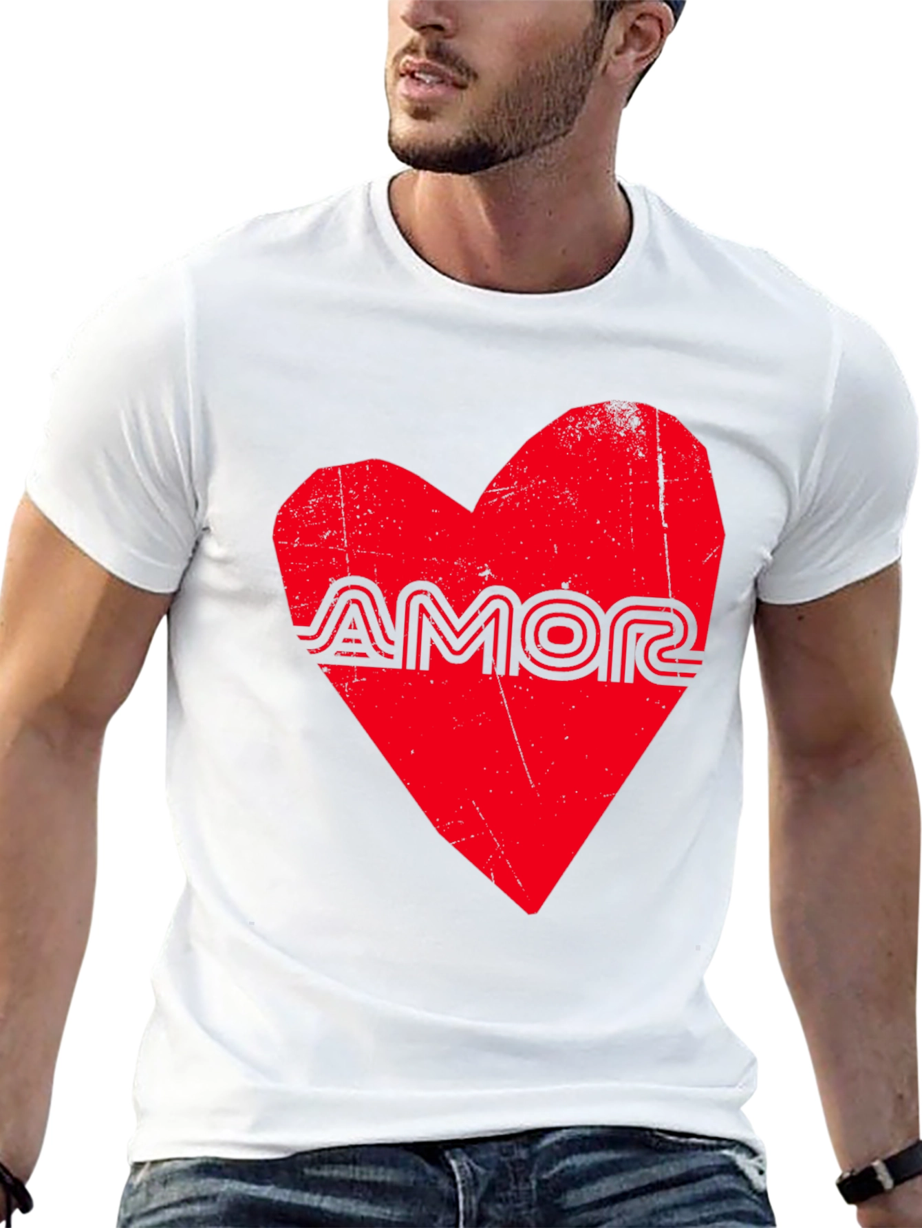 Amor Heart Graphic Black T-Shirt