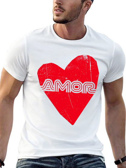 Amor Heart Graphic Black T-Shirt