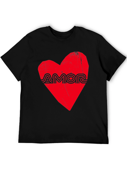 Amor Heart Graphic Black T-Shirt