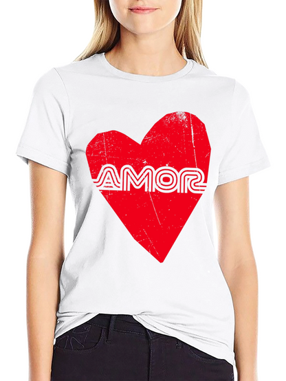 Amor Heart Graphic Black T-Shirt