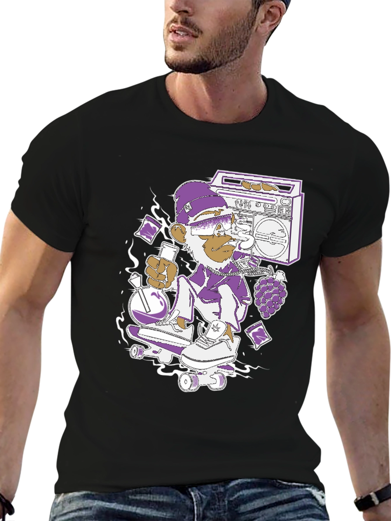 Monkey Skater T-Shirt - Cool Graphic Tee