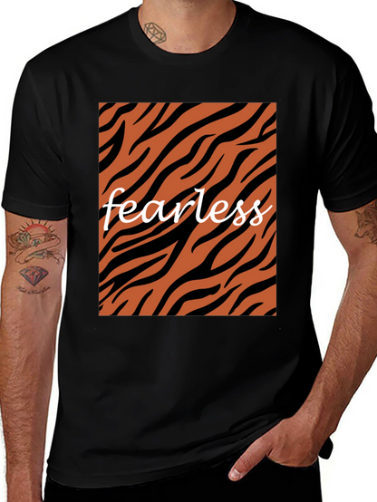Fearless Tiger Stripe Graphic Tee - Black