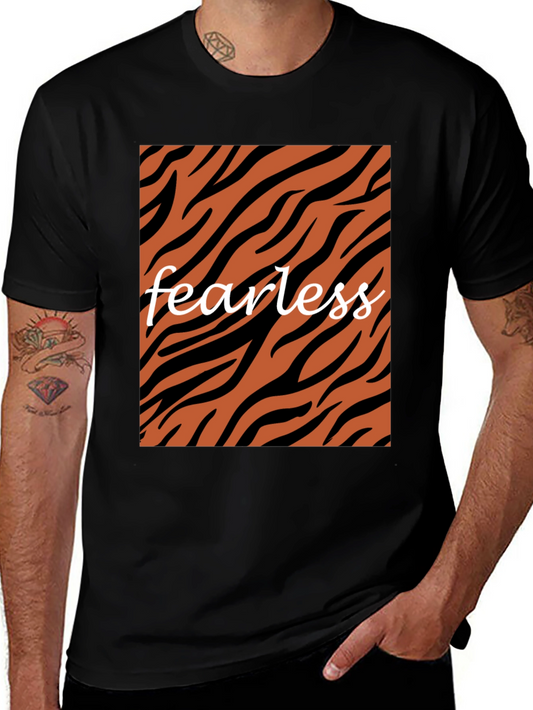 Fearless Tiger Stripe Graphic Tee - Black