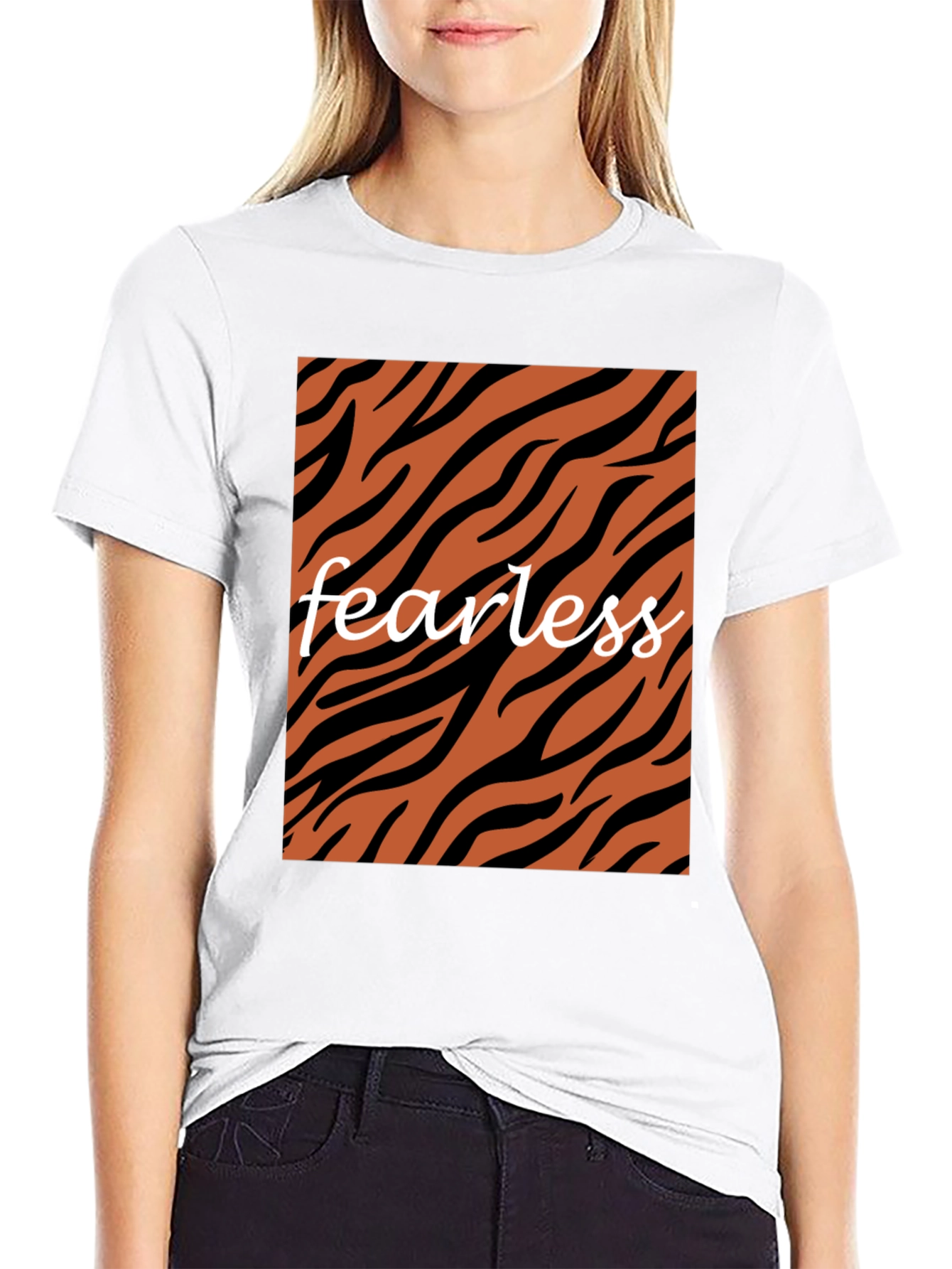 Fearless Tiger Stripe Graphic Tee - Black