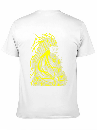 Abstract Yellow Graphic Tee - Black