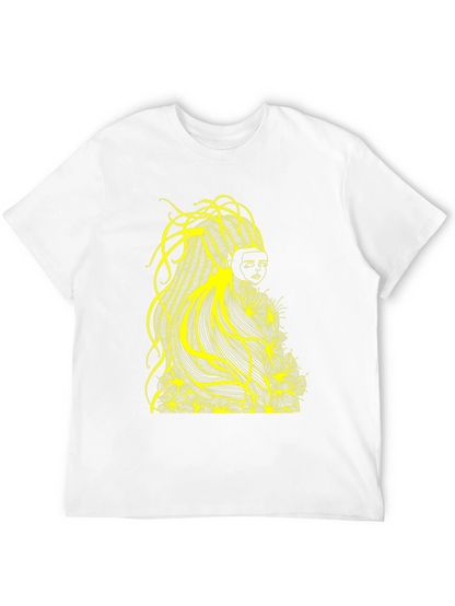 Abstract Yellow Graphic Tee - Black