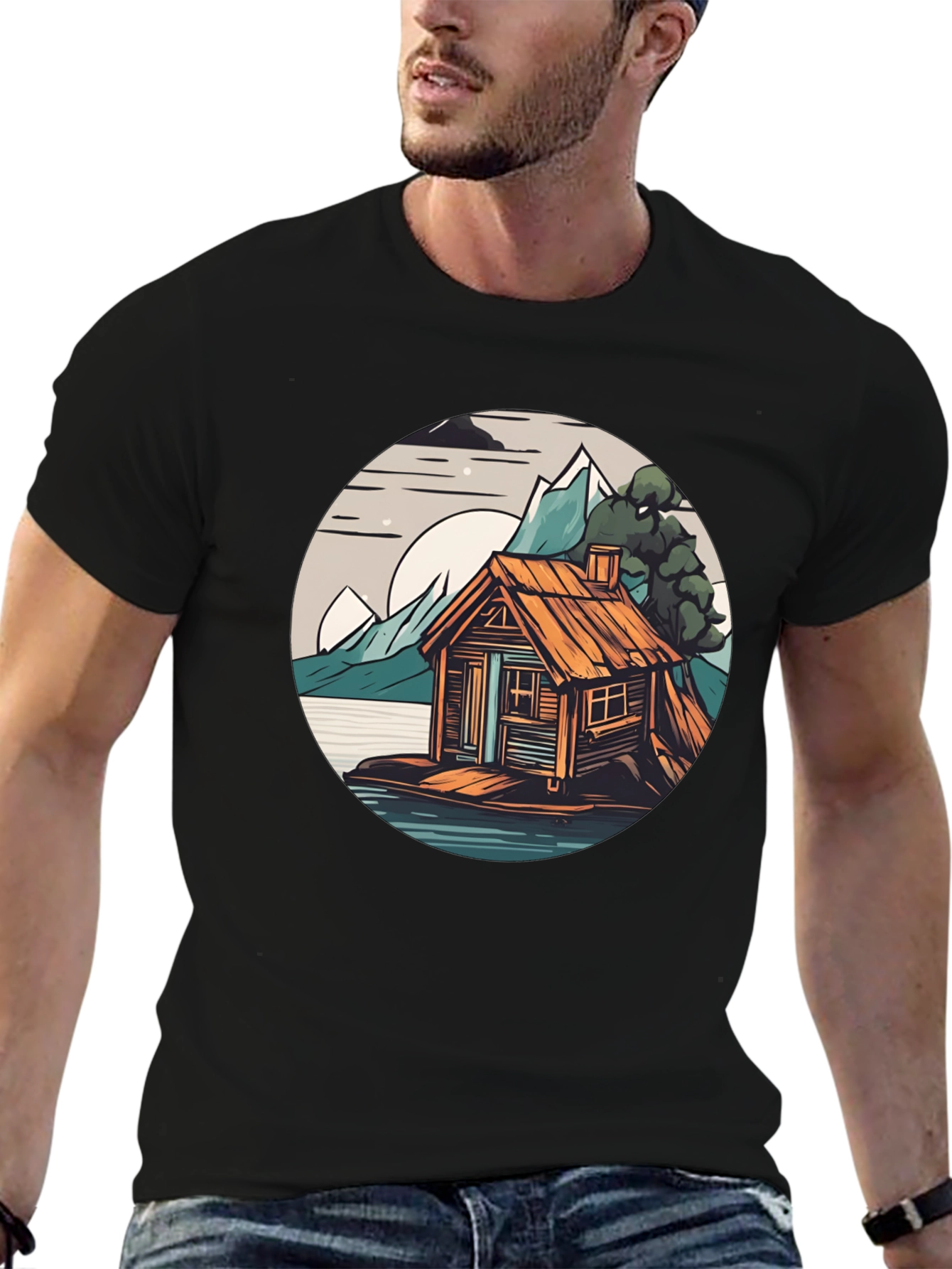Cabin Lake Tee: Nature Graphic Shirt