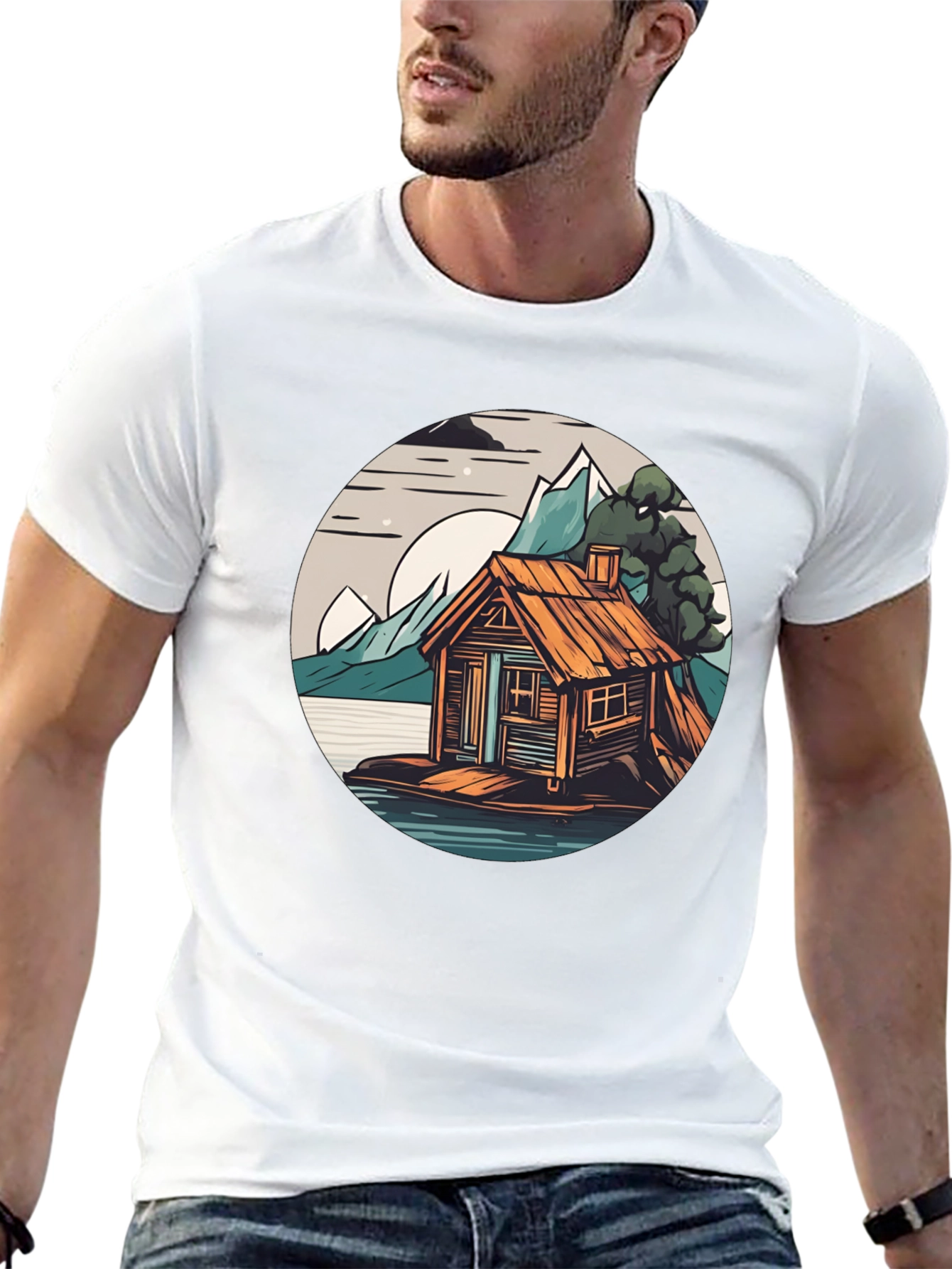 Cabin Lake Tee: Nature Graphic Shirt