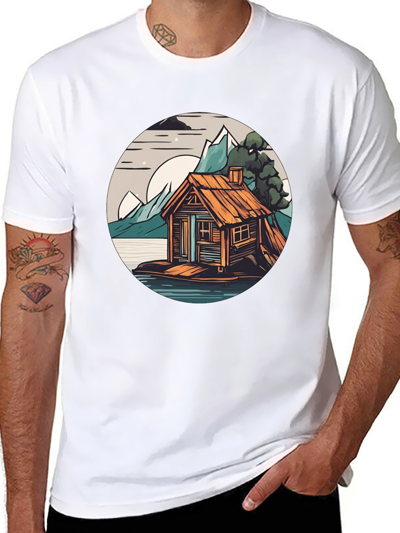 Cabin Lake Tee: Nature Graphic Shirt