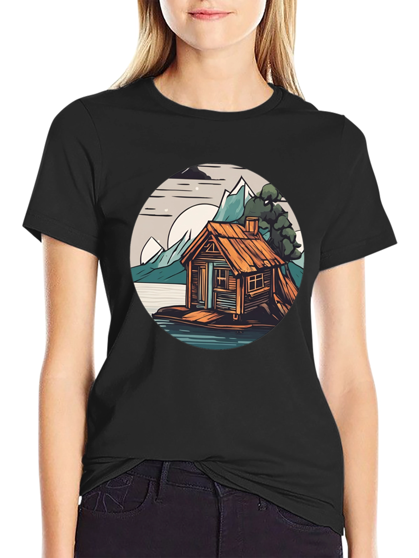 Cabin Lake Tee: Nature Graphic Shirt