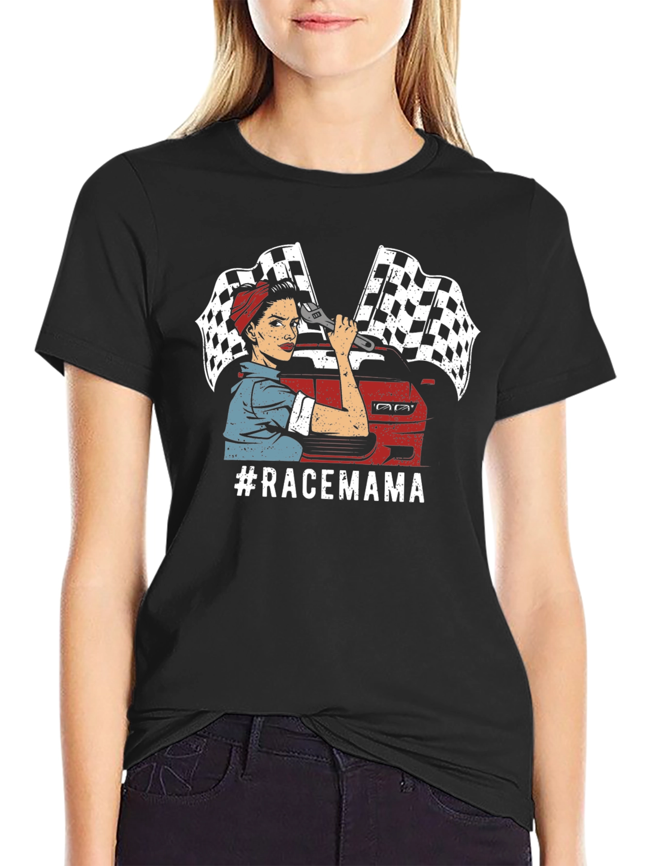 Race Mama T-Shirt - Automotive Mechanic Design