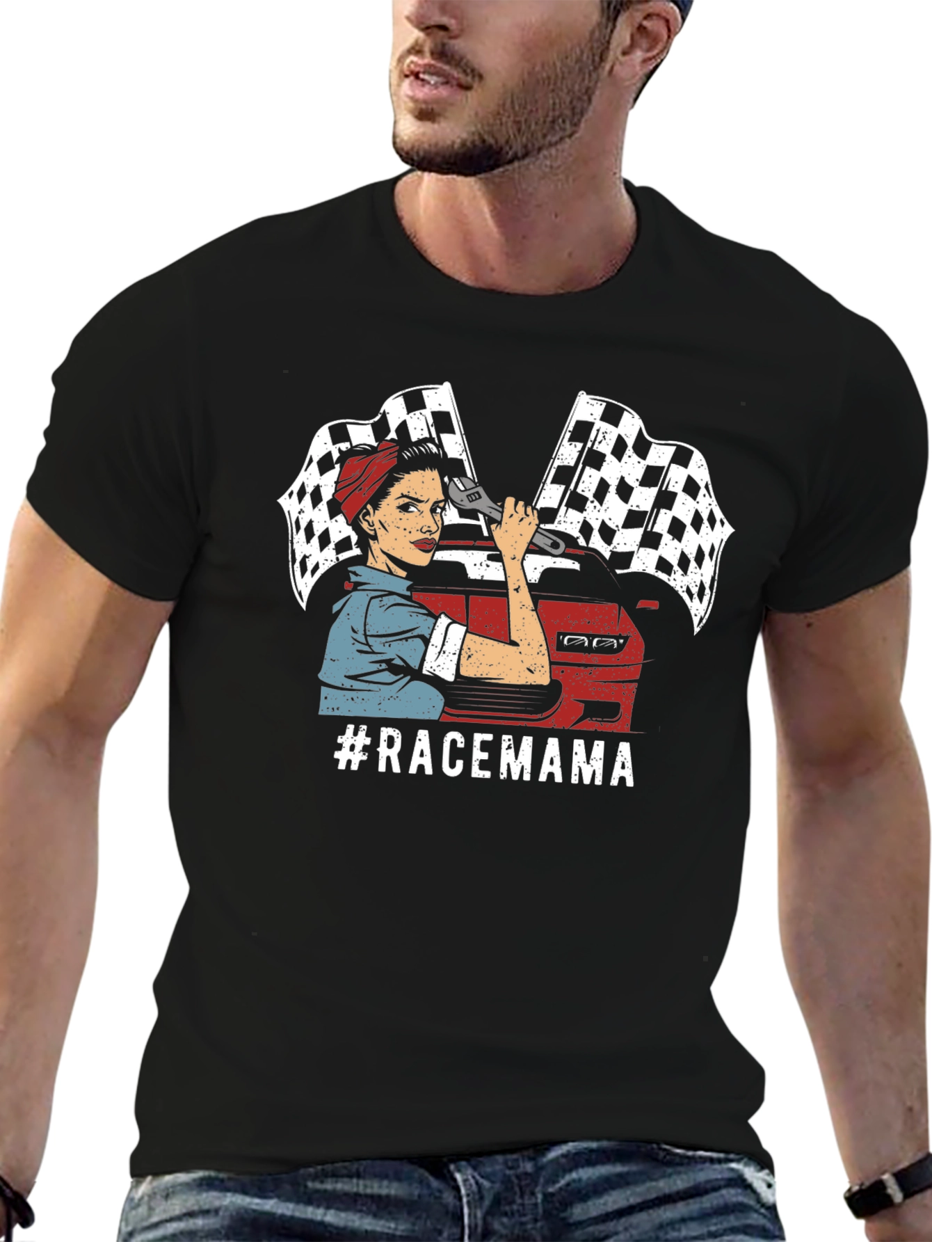 Race Mama T-Shirt - Automotive Mechanic Design