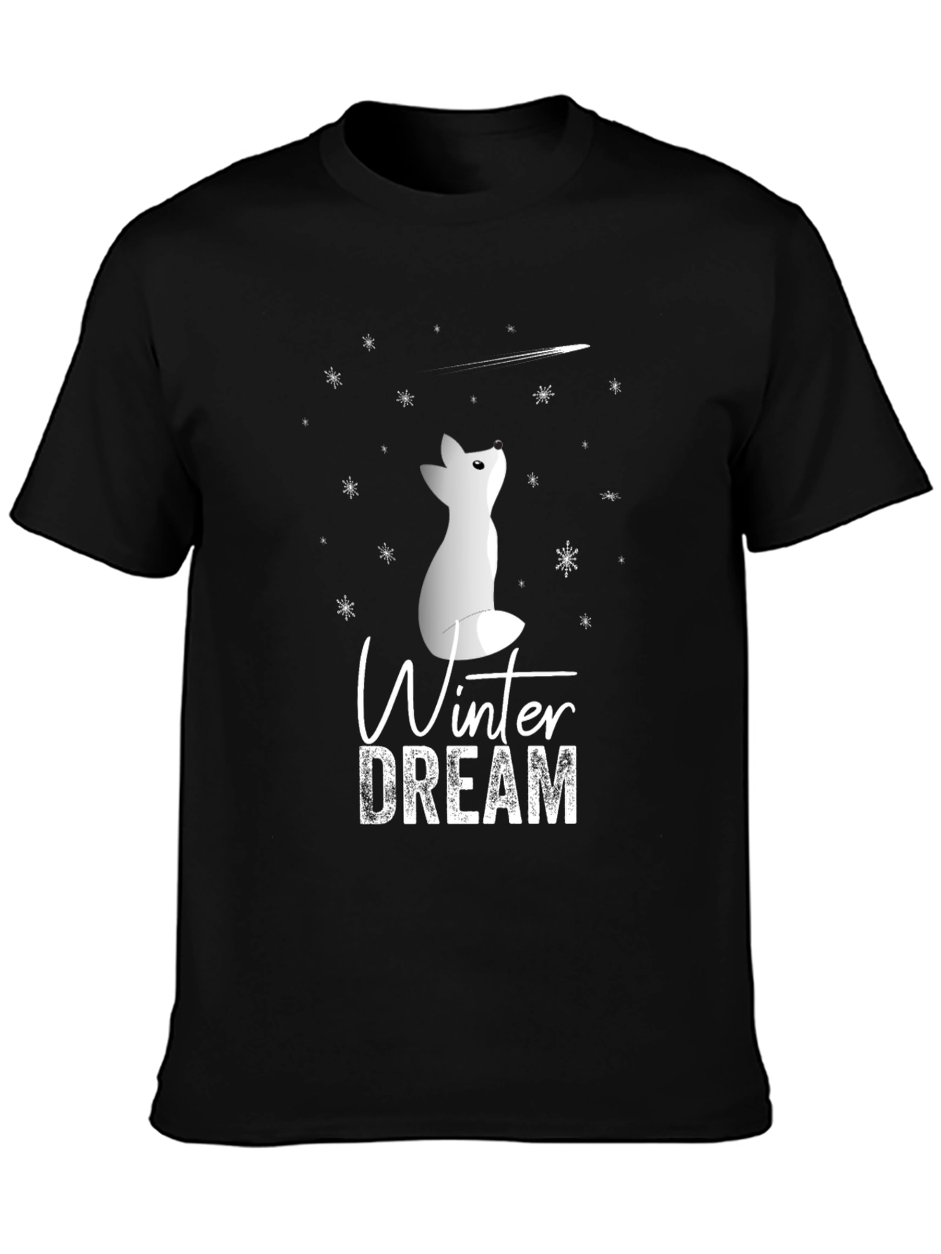 Winter Dream Fox Graphic Tee - Soft Cotton Blend