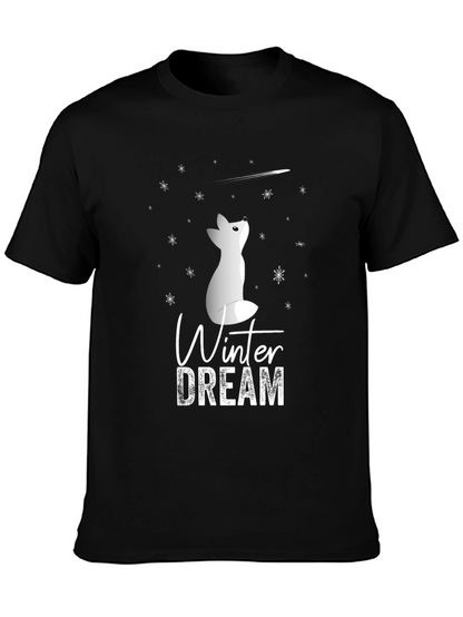 Winter Dream Fox Graphic Tee - Soft Cotton Blend