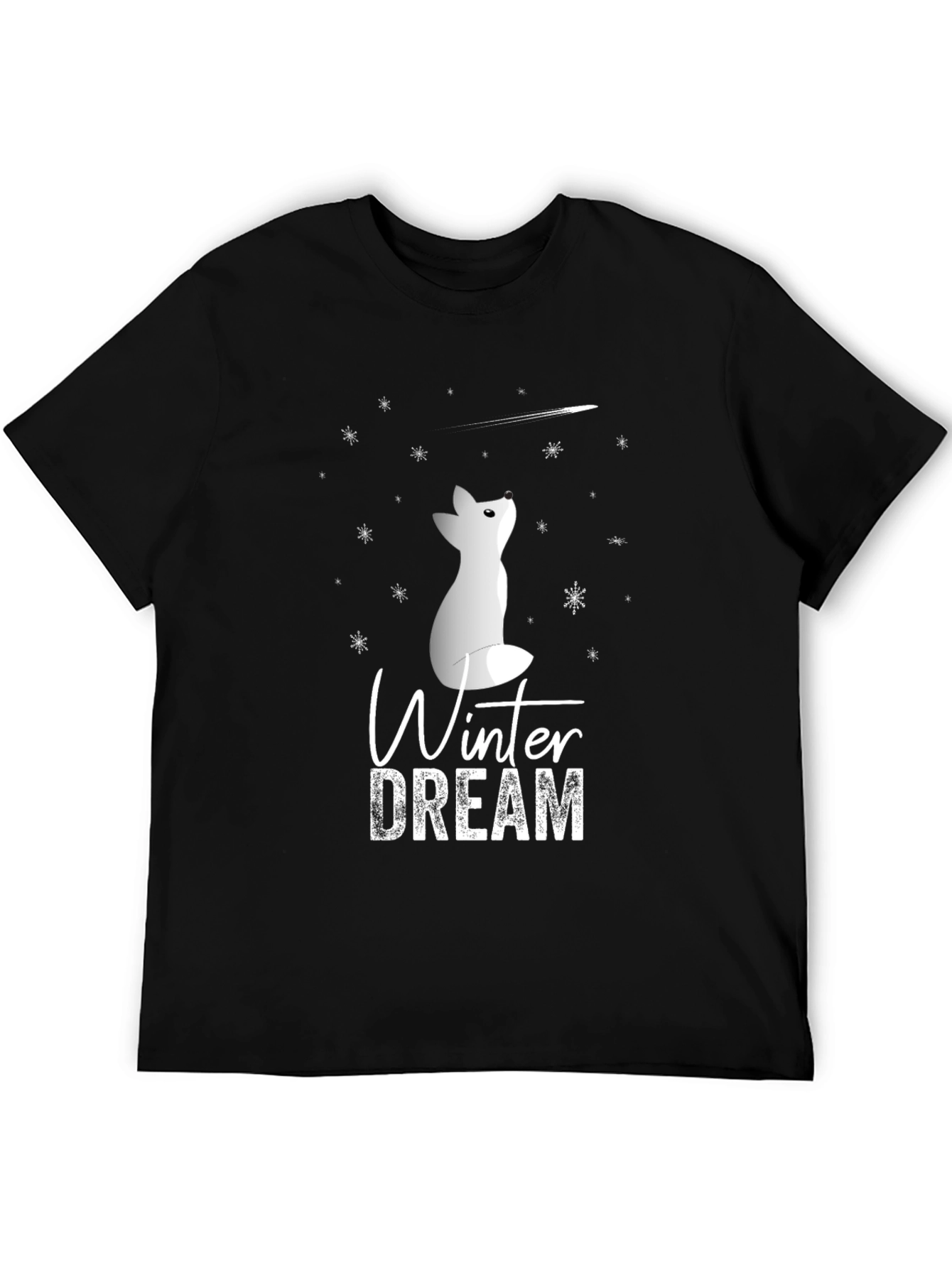 Winter Dream Fox Graphic Tee - Soft Cotton Blend