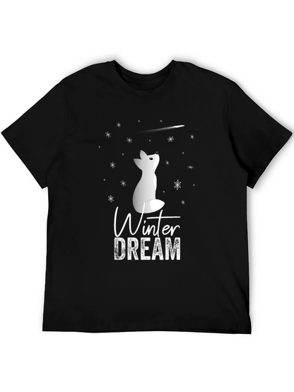 Winter Dream Fox Graphic Tee - Soft Cotton Blend