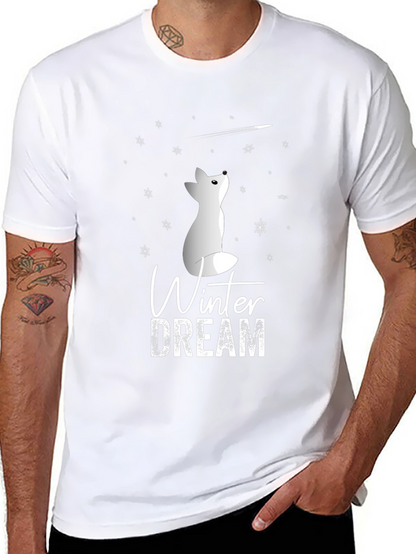 Winter Dream Fox Graphic Tee - Soft Cotton Blend