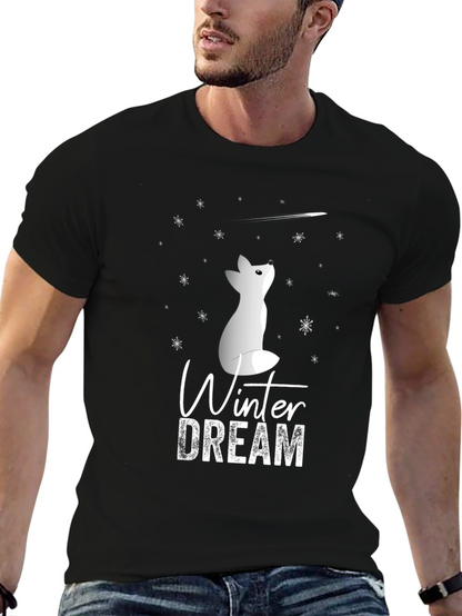 Winter Dream Fox Graphic Tee - Soft Cotton Blend