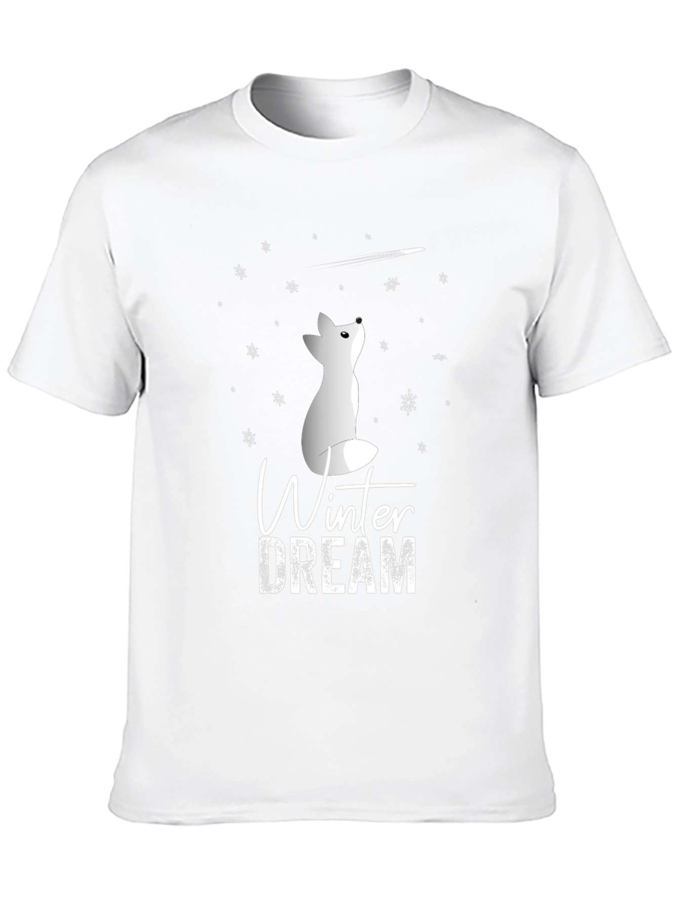 Winter Dream Fox Graphic Tee - Soft Cotton Blend