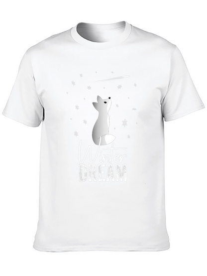 Winter Dream Fox Graphic Tee - Soft Cotton Blend
