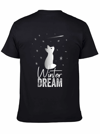 Winter Dream Fox Graphic Tee - Soft Cotton Blend