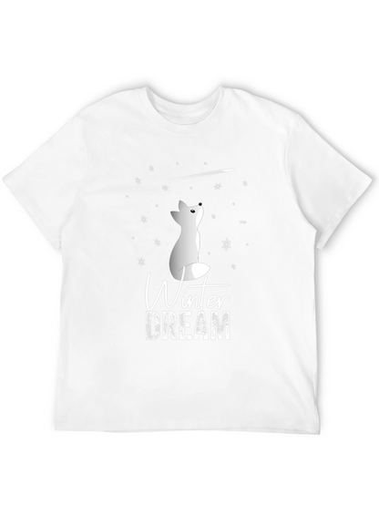 Winter Dream Fox Graphic Tee - Soft Cotton Blend