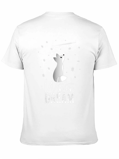 Winter Dream Fox Graphic Tee - Soft Cotton Blend