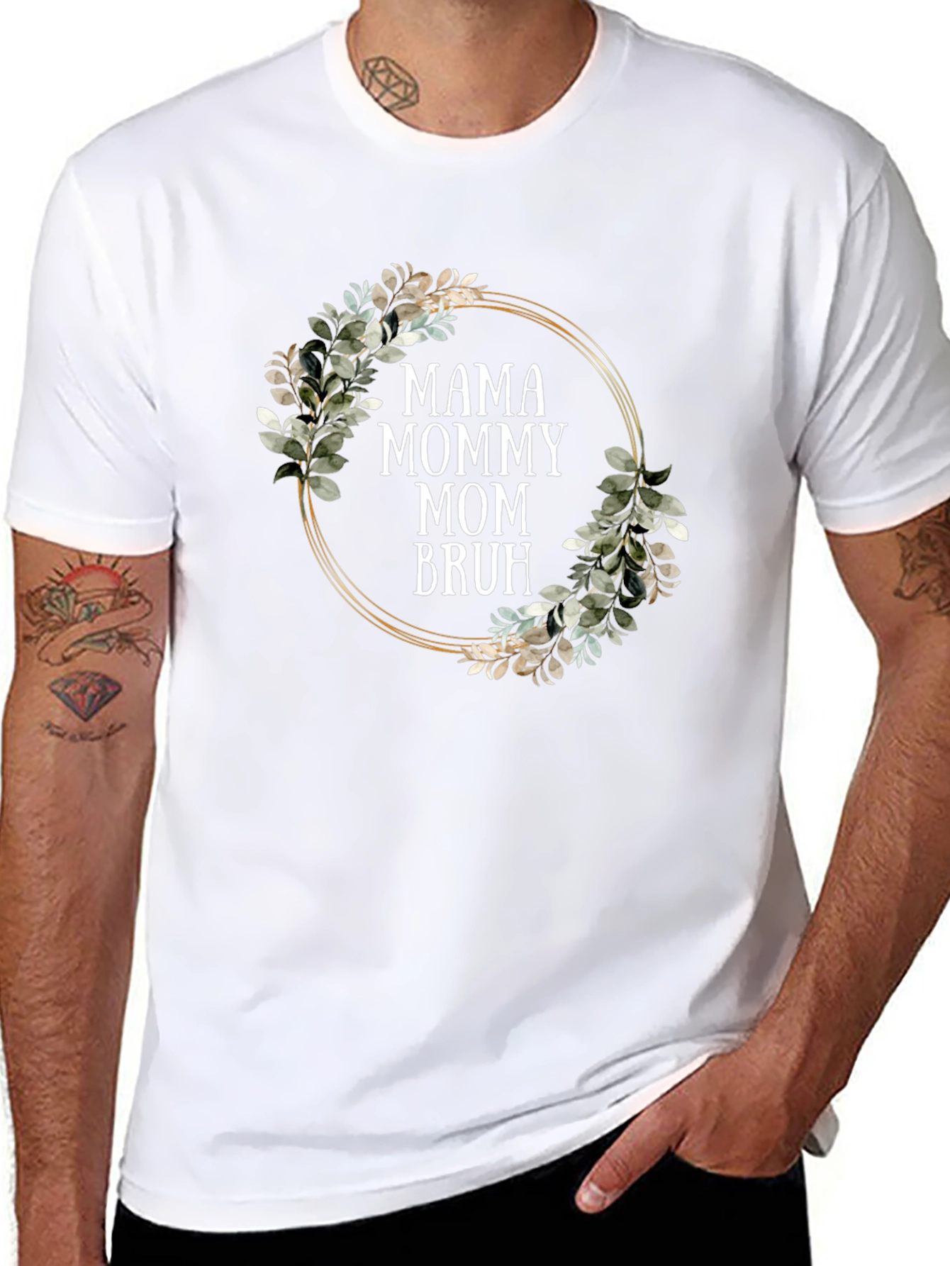 Mama Mommy Mom Bruh T-Shirt - Floral Design