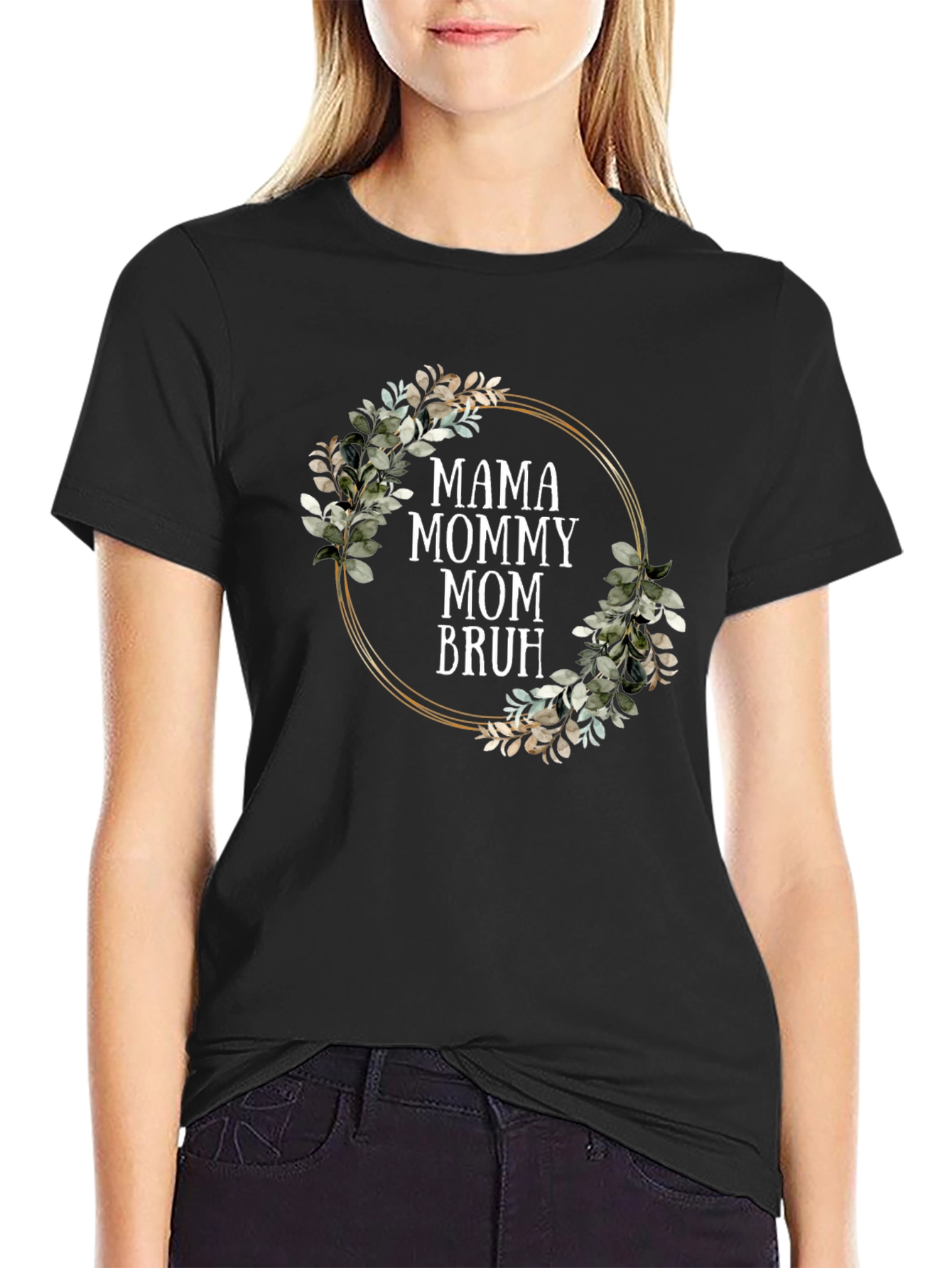 Mama Mommy Mom Bruh T-Shirt - Floral Design
