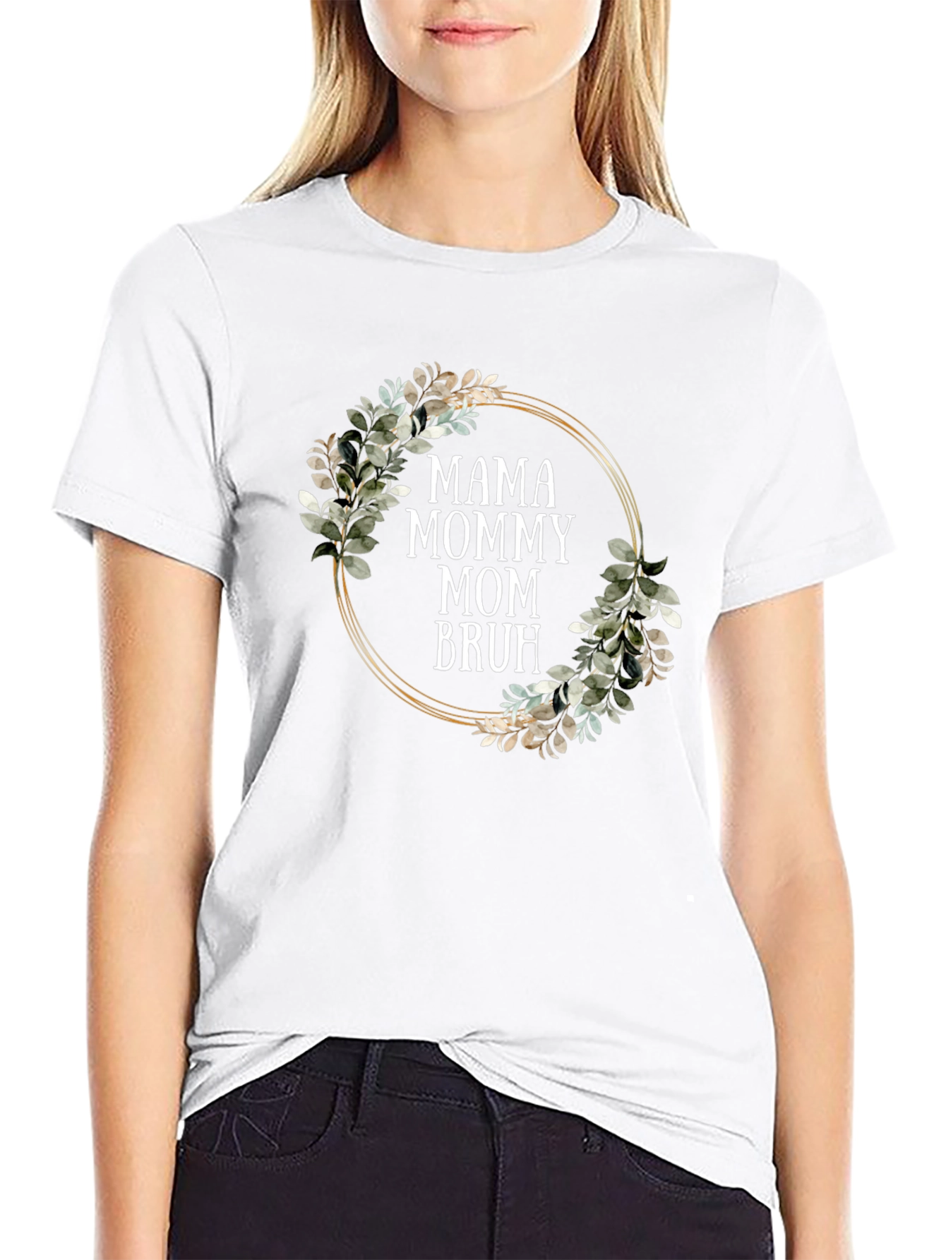 Mama Mommy Mom Bruh T-Shirt - Floral Design