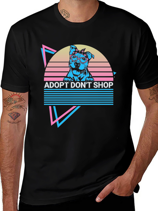 Adopt Dont Shop Pitbull Tee - Retro Style