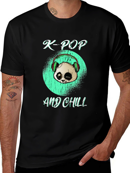 K-Pop and Chill Panda Graphic Tee