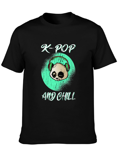 K-Pop and Chill Panda Graphic Tee