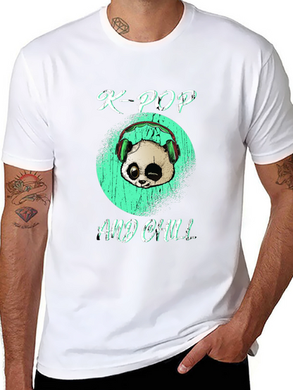 K-Pop and Chill Panda Graphic Tee